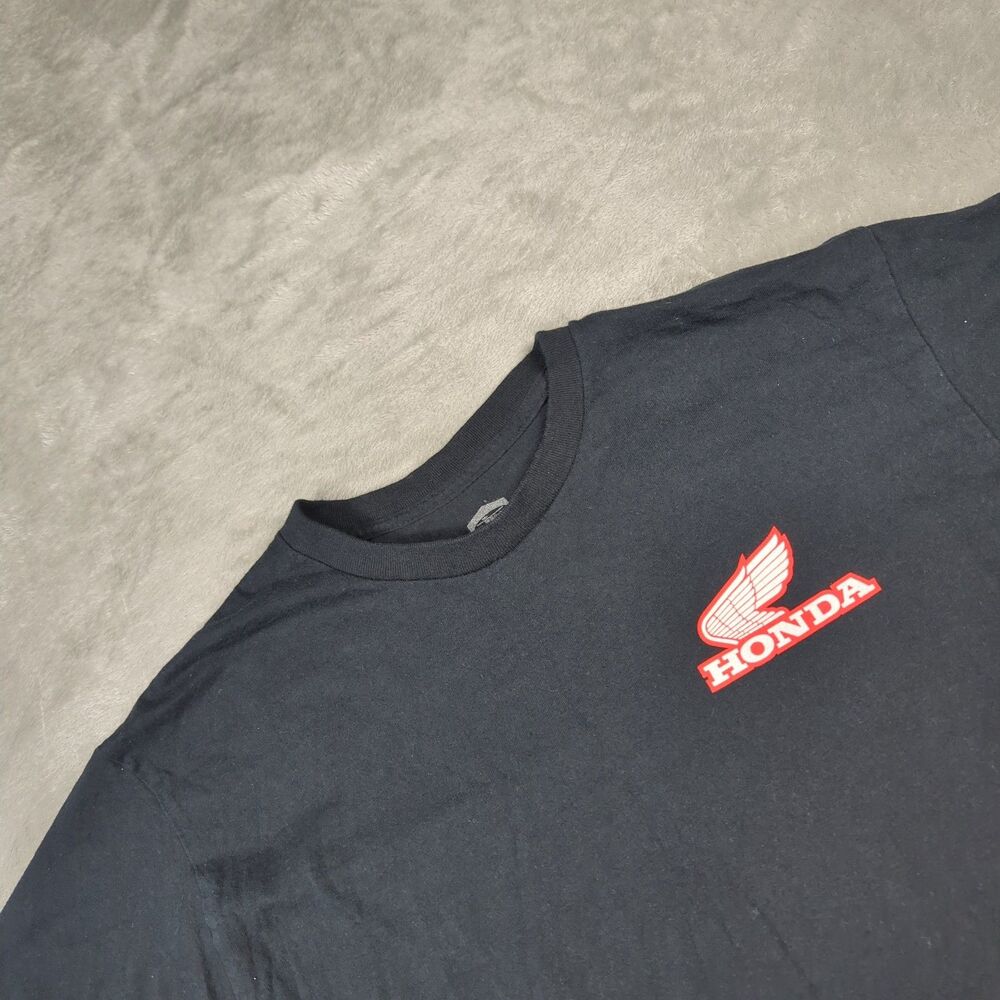 Honda Racing Team T-Shirt Men Large JT Racing USA HRC Motocross Checkered Flag L